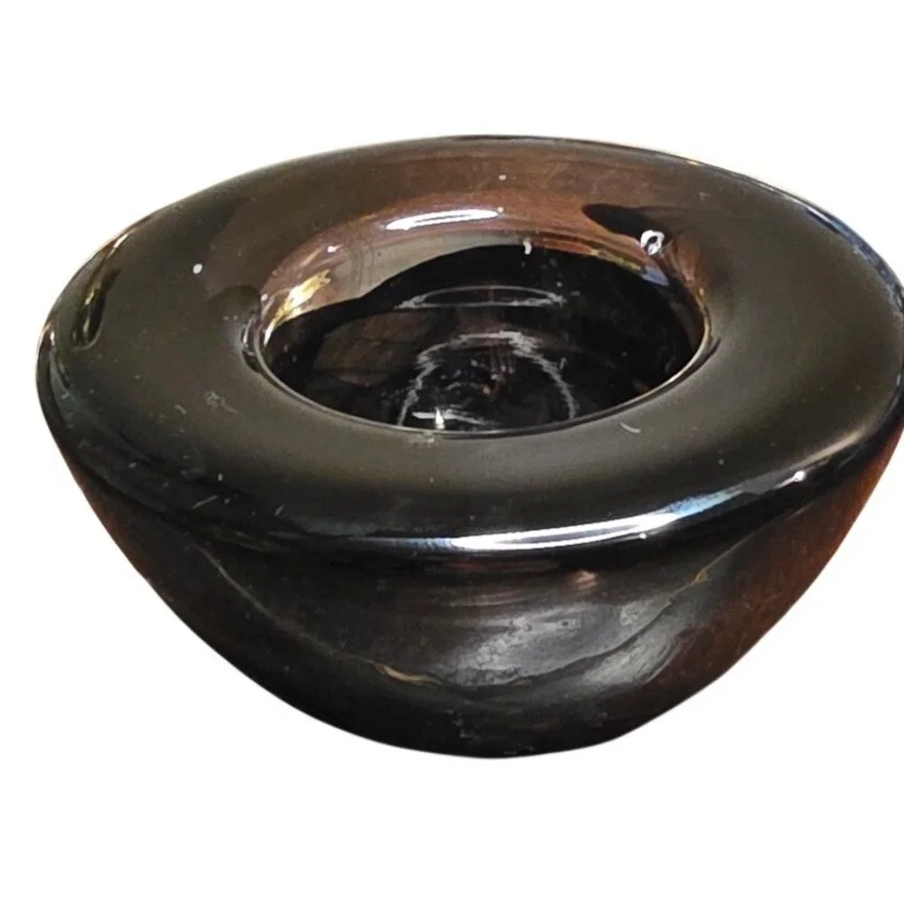 Votive Bowl Kosta Boda Atoll Art Glass Anna Ehrner Brown